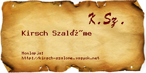 Kirsch Szalóme névjegykártya